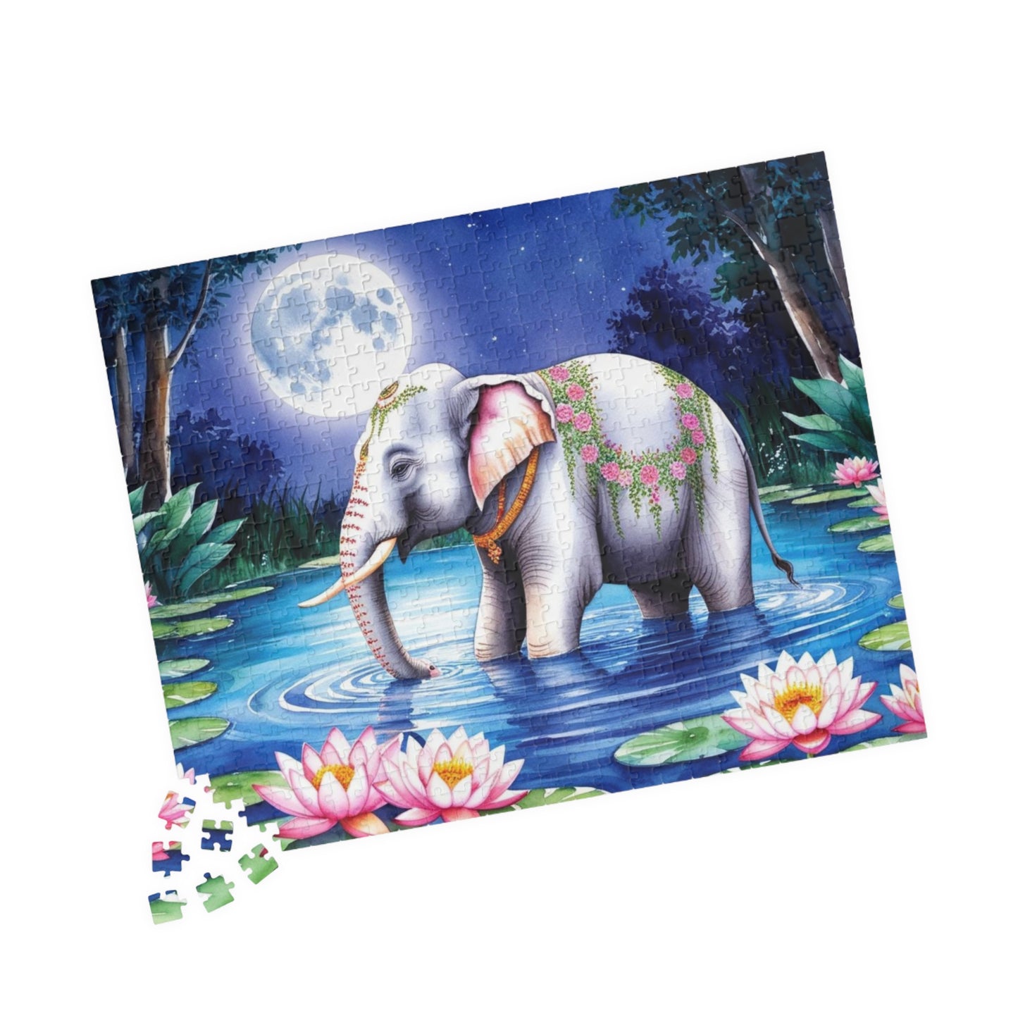 Serene Elephant Puzzle, Jigsaw Game for Puzzle Loving Adults, Mindfulness Gift for Friend, Nature Lover's Fun, Home Entertainment Puzzle The Puzzle Chest