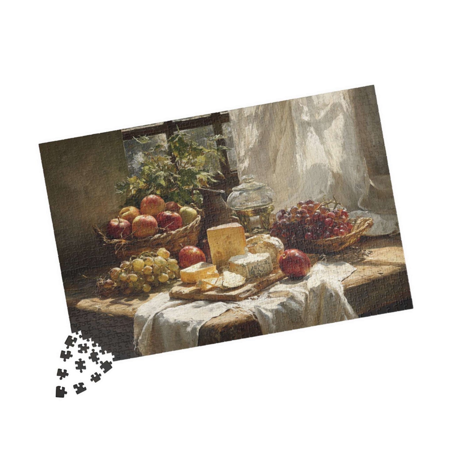 Still Life Fruit and Cheese Puzzle | Classic Tabletop Scene
