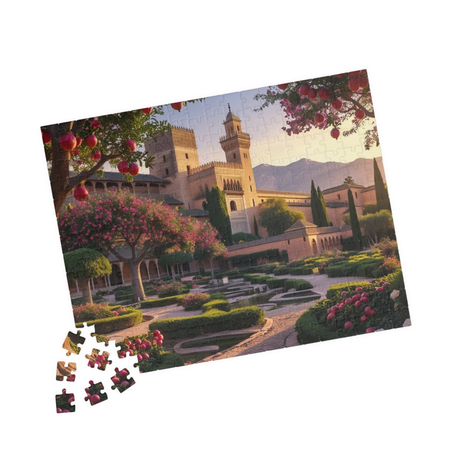 Alhambra Palace Landmark Puzzle, Spanish Architecture Jigsaw Game, Pomegranate Tree Garden, Family Entertainment, Quiet Leisure Activity Puzzle The Puzzle Chest
