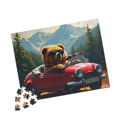 Adventurous Bear Jigsaw Puzzle for Adults, Fun Family Game Night, Mountain View Scenic Puzzle Artwork, Animal Lover Gift for Friend Puzzle The Puzzle Chest