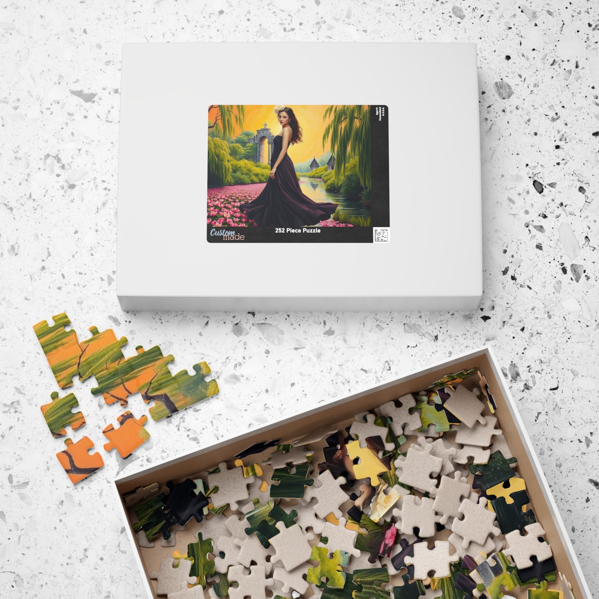 Lilywater Reverie Jigsaw Puzzle, Elegant Landscape Puzzle, Woman Art Holiday or Birthday Gift for Adult, Solo or Family Fun, Creative Hobby Puzzle The Puzzle Chest