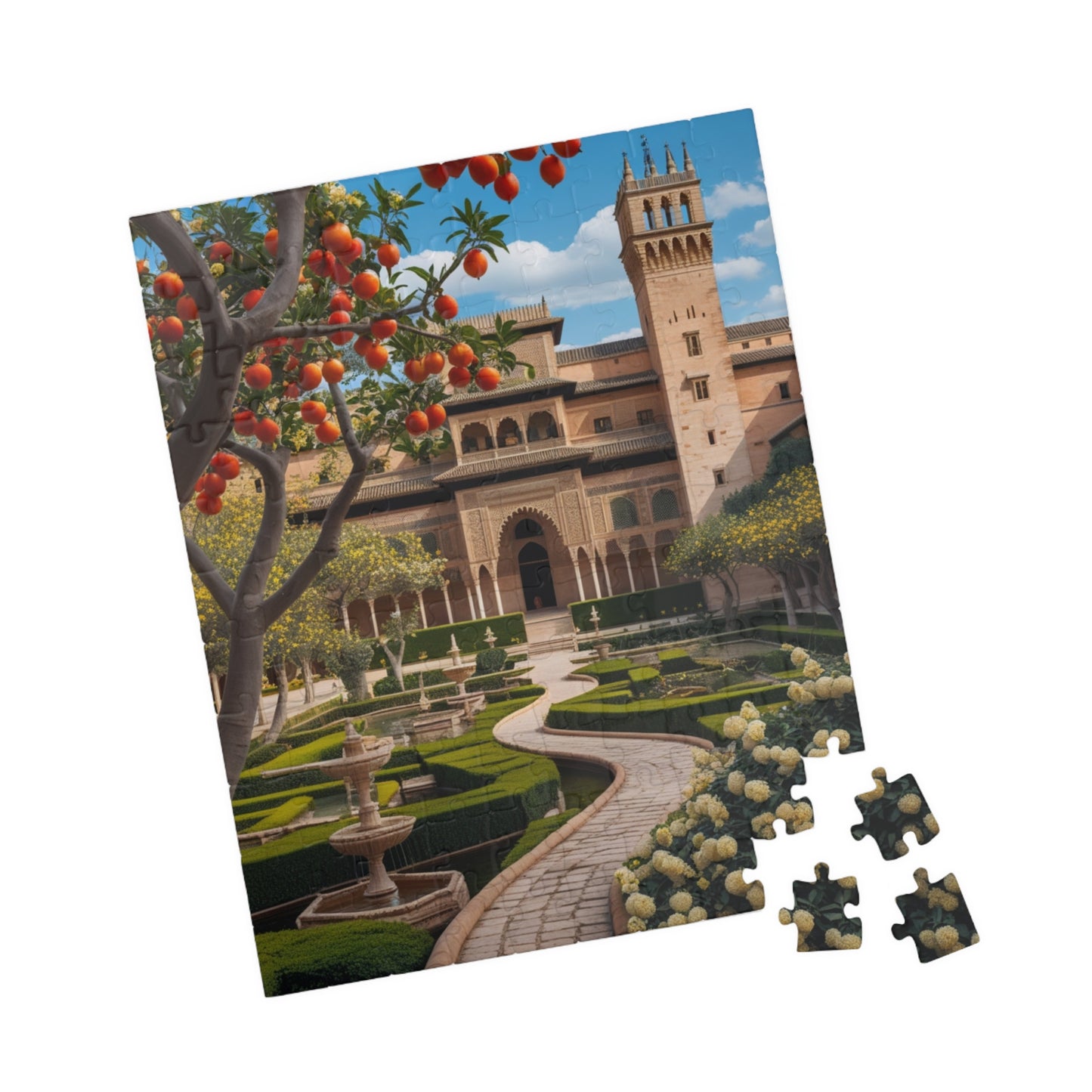Alhambra Palace Landmark Puzzle, Spanish Architecture Jigsaw Game, Pomegranate Tree Garden, Family Entertainment, Quiet Leisure Activity Puzzle The Puzzle Chest
