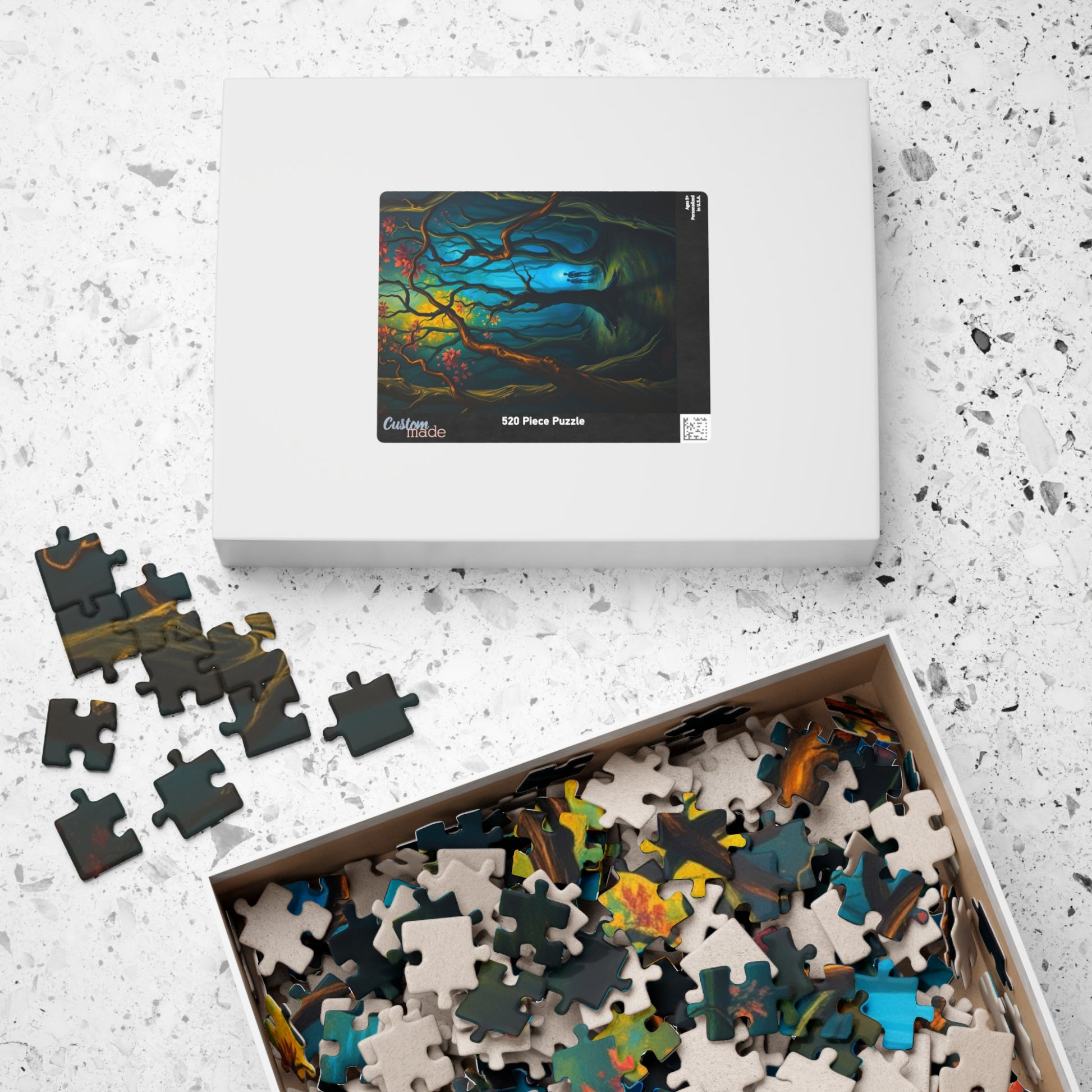 Enchanting Forest Puzzle - Ghostly Figures and Blue Mist Gothic Jigsaw Game, Perfect Gift for Nature Lovers, Family Game Night, Relaxation The Puzzle Chest