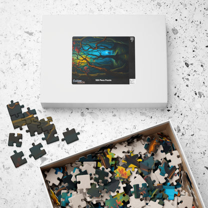 Enchanting Forest Puzzle - Ghostly Figures and Blue Mist Gothic Jigsaw Game, Perfect Gift for Nature Lovers, Family Game Night, Relaxation The Puzzle Chest