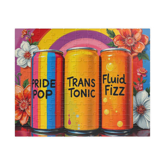 Colorful Pride Soda Puzzle - LGBTQ+ Puzzle for Family Fun, Perfect Gift for Pride Month Birthday, Inclusive Decor, Unique Puzzle Experience 110 pcs (Horizontal) Puzzle The Puzzle Chest