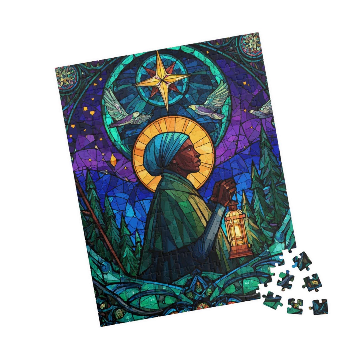 Sojourner Truth Jigsaw Puzzle - Stained Glass Style, Historical Figure Black History Gift, Afrocentric Educational Game 252 pcs (Vertical) Puzzle The Puzzle Chest
