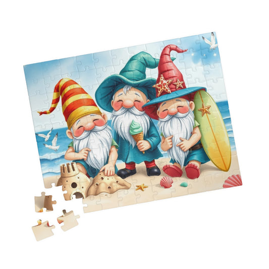 Vacation Beach Gnomes Puzzle - Summer Themed Jigsaw Game Puzzle The Puzzle Chest
