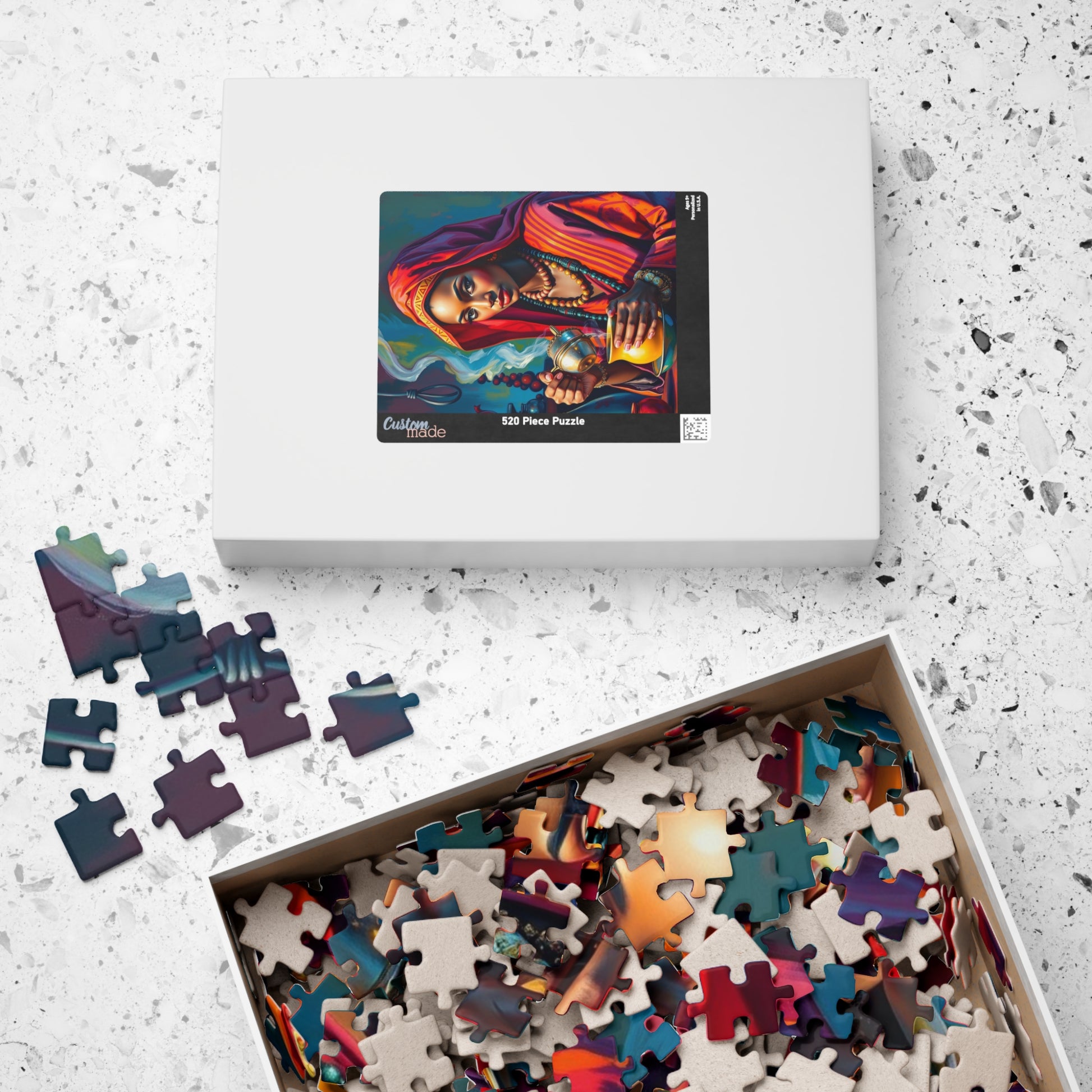 Cultural Puzzle Ethiopian Woman Performing Coffee Ceremony, Traditional Mystical Art, Family Friendly Jigsaw Game, Puzzle Enthusiast Gift Puzzle The Puzzle Chest