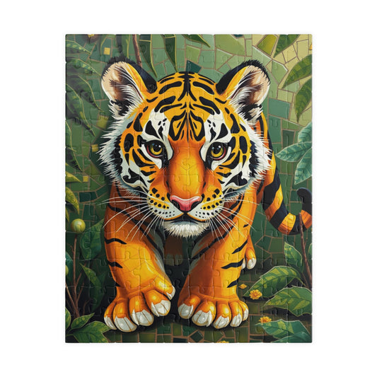 Tiger Mosaic Jigsaw Puzzle, 110 252 520 1014-Piece, Animal Art Puzzle DIY Hobby, Wildlife Jungle Theme Adult Game, Best Gift for Puzzle Fan 110 pcs (Vertical) Puzzle The Puzzle Chest