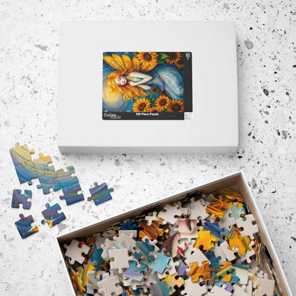 Sunflower Enchantress Jigsaw Puzzle - Enchanting Fairy and Sunflower Puzzle for Adults
