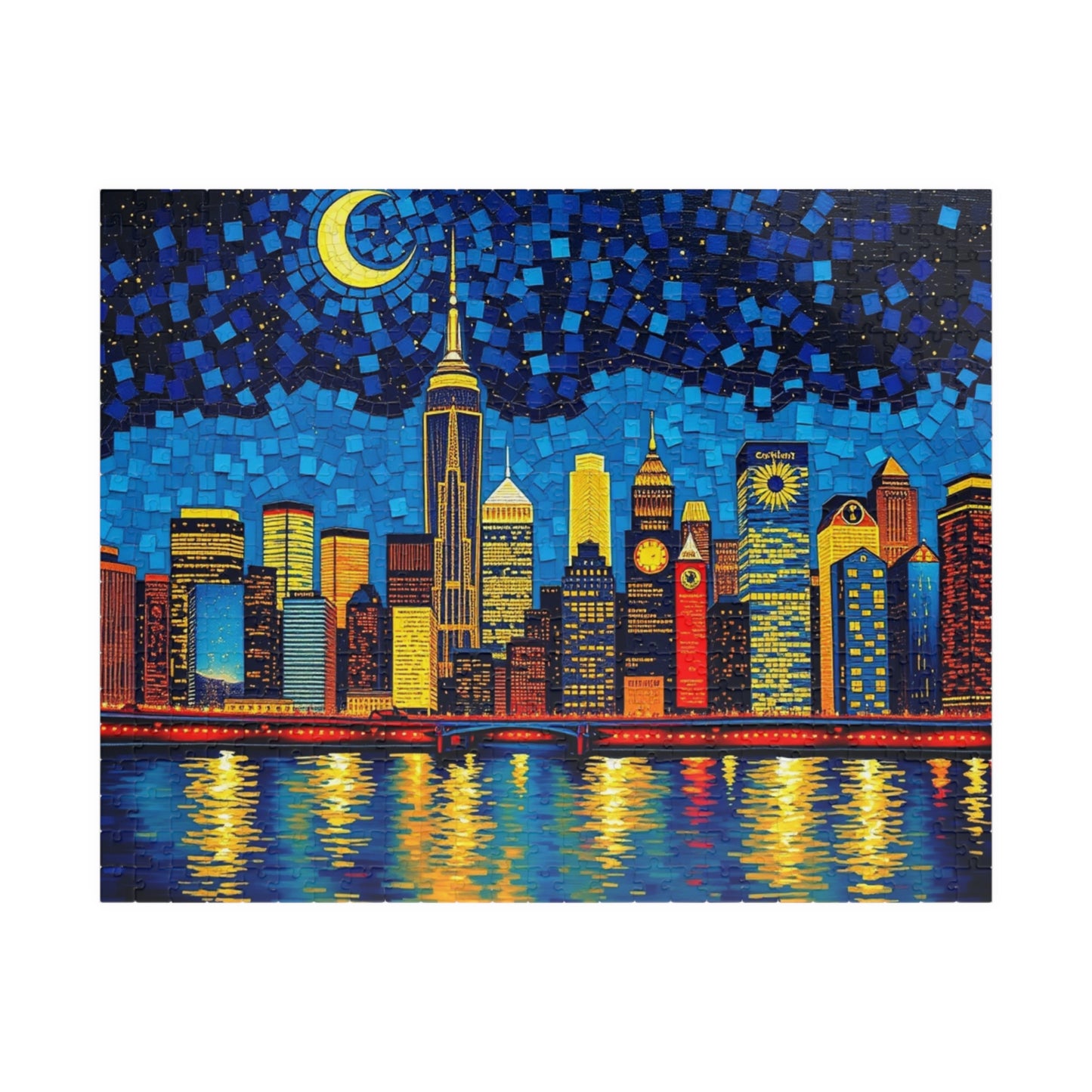 Mosaic Starry Night Skyline Jigsaw Puzzle 520 pcs (Horizontal) Puzzle The Puzzle Chest