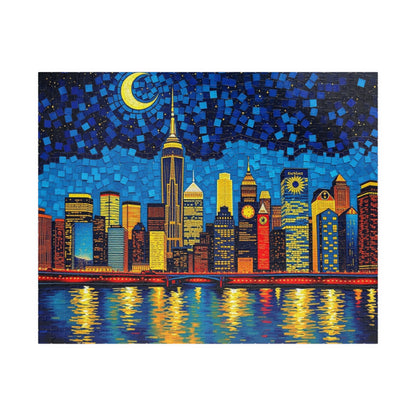 Mosaic Starry Night Skyline Jigsaw Puzzle 520 pcs (Horizontal) Puzzle The Puzzle Chest