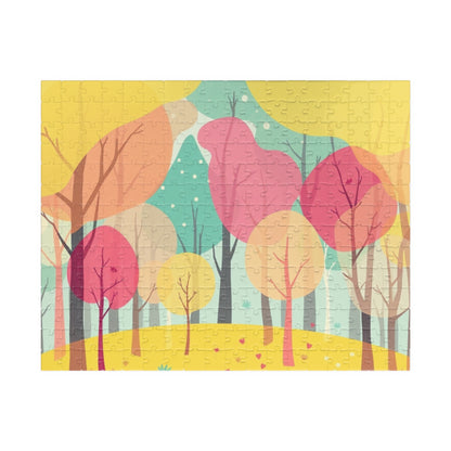 Whimsical Abstract Forest Jigsaw Puzzle - Translucent Overlapping Tree Design 252 pcs (Horizontal) Puzzle The Puzzle Chest