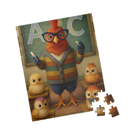 Chicken Teacher Jigsaw Puzzle Gift for Fun Family Indoor Activity, Holidays or Birthdays, Bird Lover, Brain Teaser 110 pcs (Vertical) Puzzle The Puzzle Chest