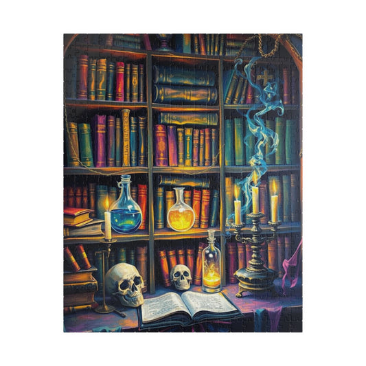 Mystical Library Puzzle - 110-1014 Piece Halloween Jigsaw Game Perfect for Cozy Nights, Gift for Book Lovers, Family Fun, Brain Teaser