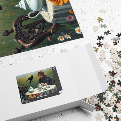 Melancholy Tea Party Jigsaw Puzzle, Victorian Woman and Raven, Gothic Art Print, Dark Fantasy Puzzle Lover Gift, Brain Teaser, Tabletop Game Puzzle The Puzzle Chest