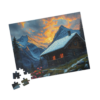 Mountain Cabin Puzzle - Cozy Atmosphere, Nature Lovers Gift, Family Activity, Mindful Challenge, 110 to 1014-Piece Options Puzzle The Puzzle Chest