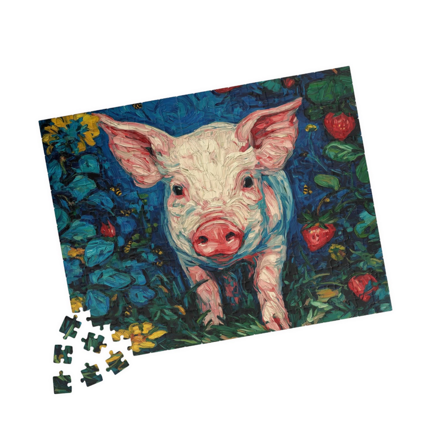Cute Piglet Illustration Puzzle | 110-520 Piece Farm Animal Jigsaw 252 pcs (Horizontal) Puzzle The Puzzle Chest