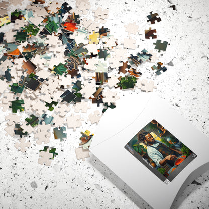 Culinary Black Art Puzzle, Black Man Jigsaw, Relaxing Kitchen Scene, Family Fun Gift for Food Lover Afro American Puzzle Game Puzzle The Puzzle Chest