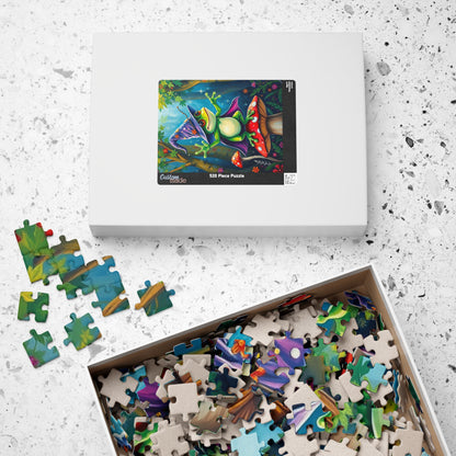 Whimsical Frog Puzzle, Colorful Nature Scene Jigsaw Gift for Adults, Fun Family Game Night, Home Entertainment Mindfulness Activity Puzzle The Puzzle Chest