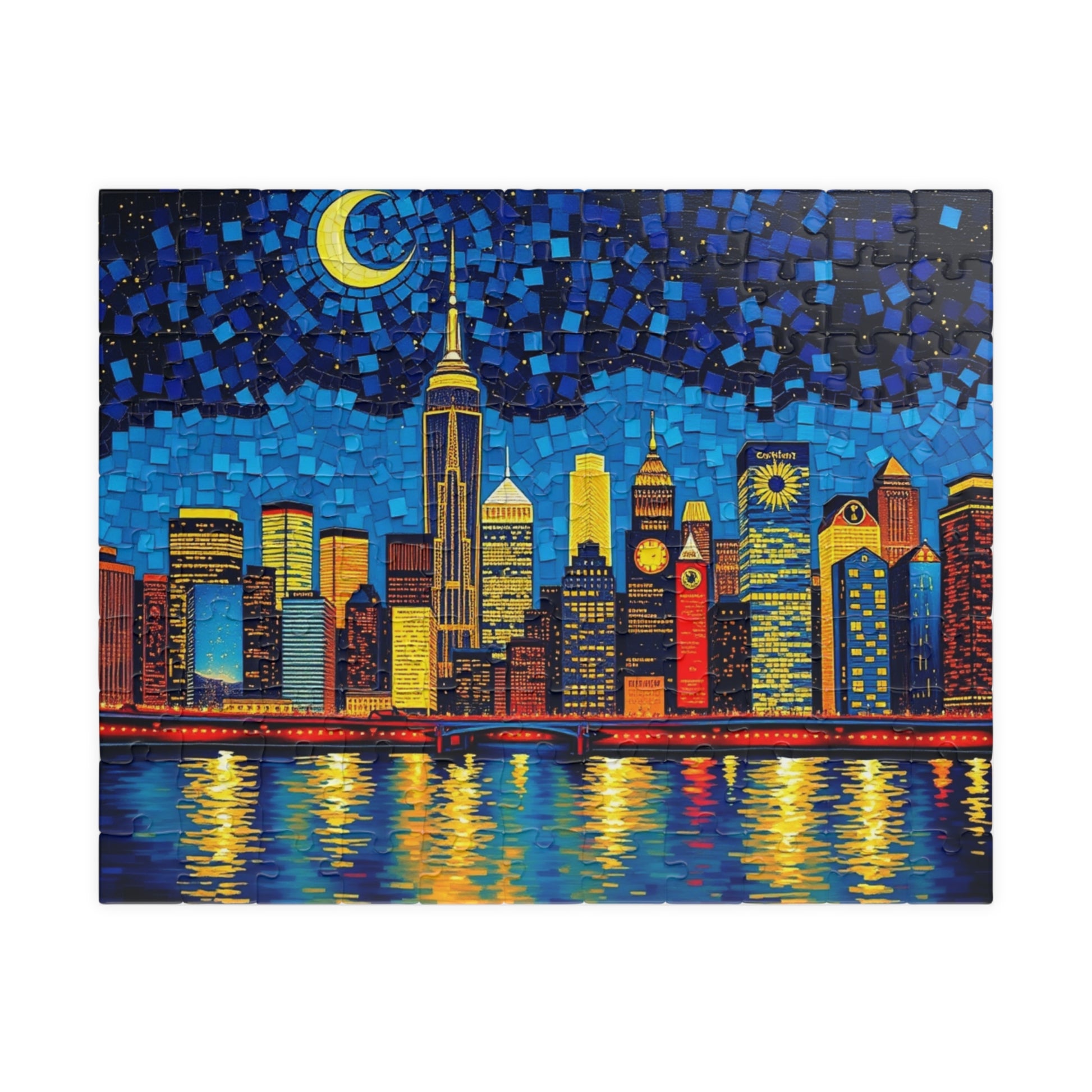 Mosaic Starry Night Skyline Jigsaw Puzzle 110 pcs (Horizontal) Puzzle The Puzzle Chest
