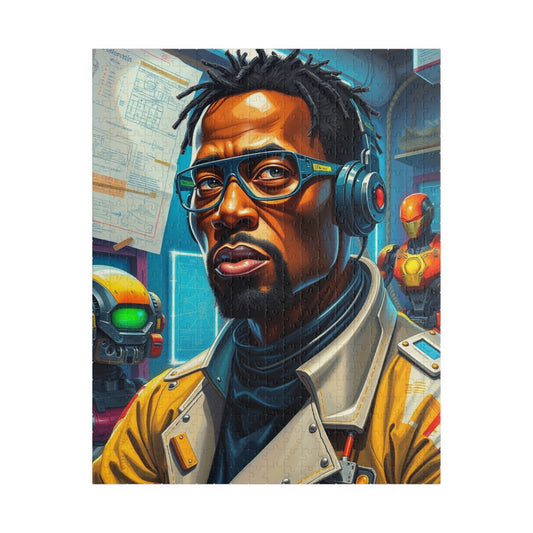Futuristic Black Gamer Puzzle, Unique African American Art Jigsaw Game, Gift for Puzzle Lovers, Fun Family Activity, Entertaining Pastime 520 pcs (Vertical) Puzzle The Puzzle Chest