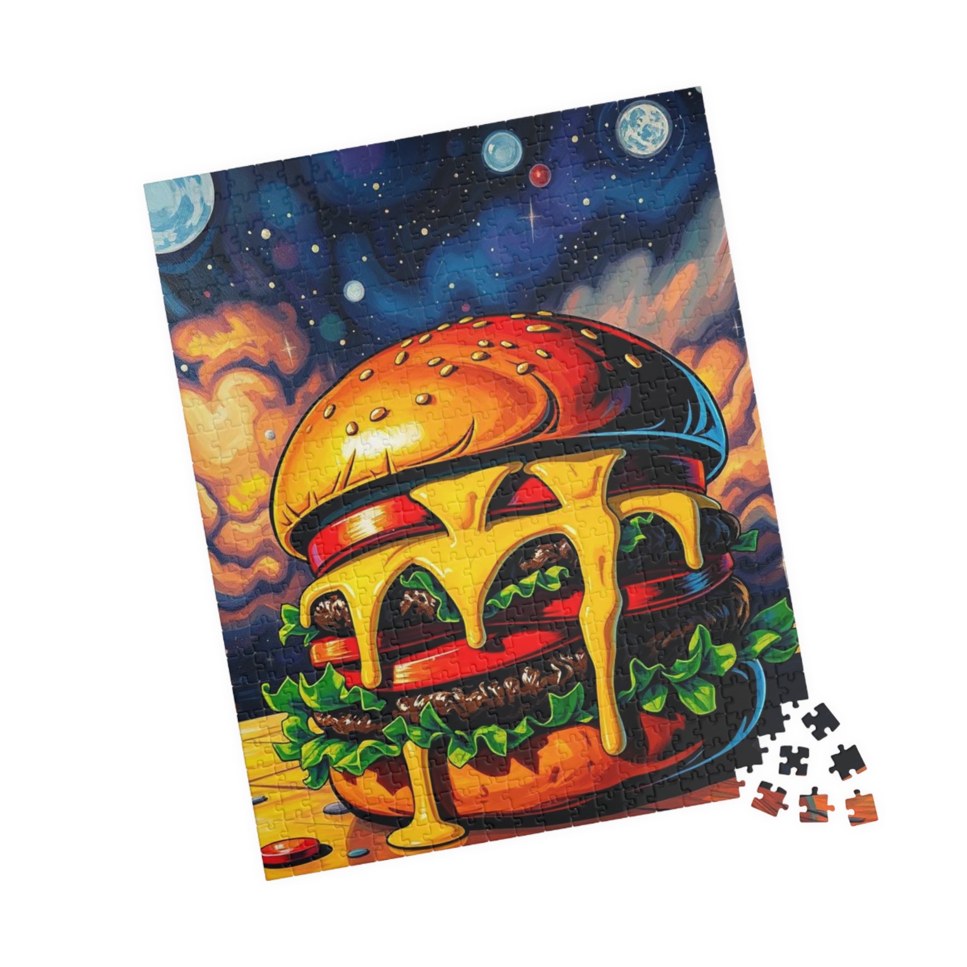 Cheesy Burger Puzzle, Pop Art Jigsaw Game for Adults, Fun Food Art Jigsaw, 110-1014 Piece Puzzles, Gift for Food Lovers, Game Night Activity Puzzle The Puzzle Chest