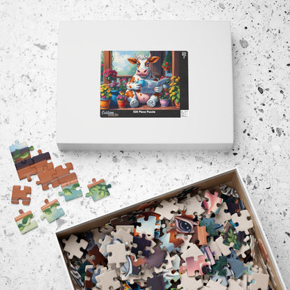 Whimsical Cow Jigsaw Puzzle, Fun Home Solo Entertainment, Gift for Farm Lovers Animal Enthusiasts, Family Game Night, Mindfulness Activity Puzzle The Puzzle Chest