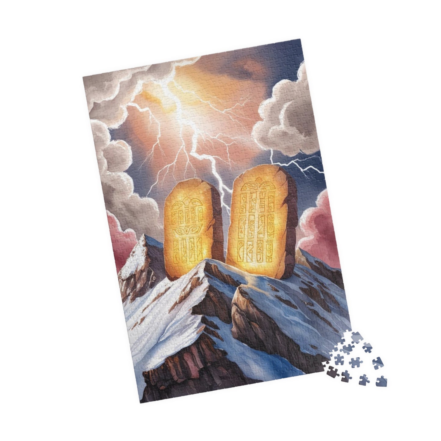 The Ten Commandments Puzzle, Stone Tablets on Mount Sinai, Religious Jigsaw, Christian Faith-Based Gift for Puzzle Lover, Bible-Themed Game Puzzle The Puzzle Chest