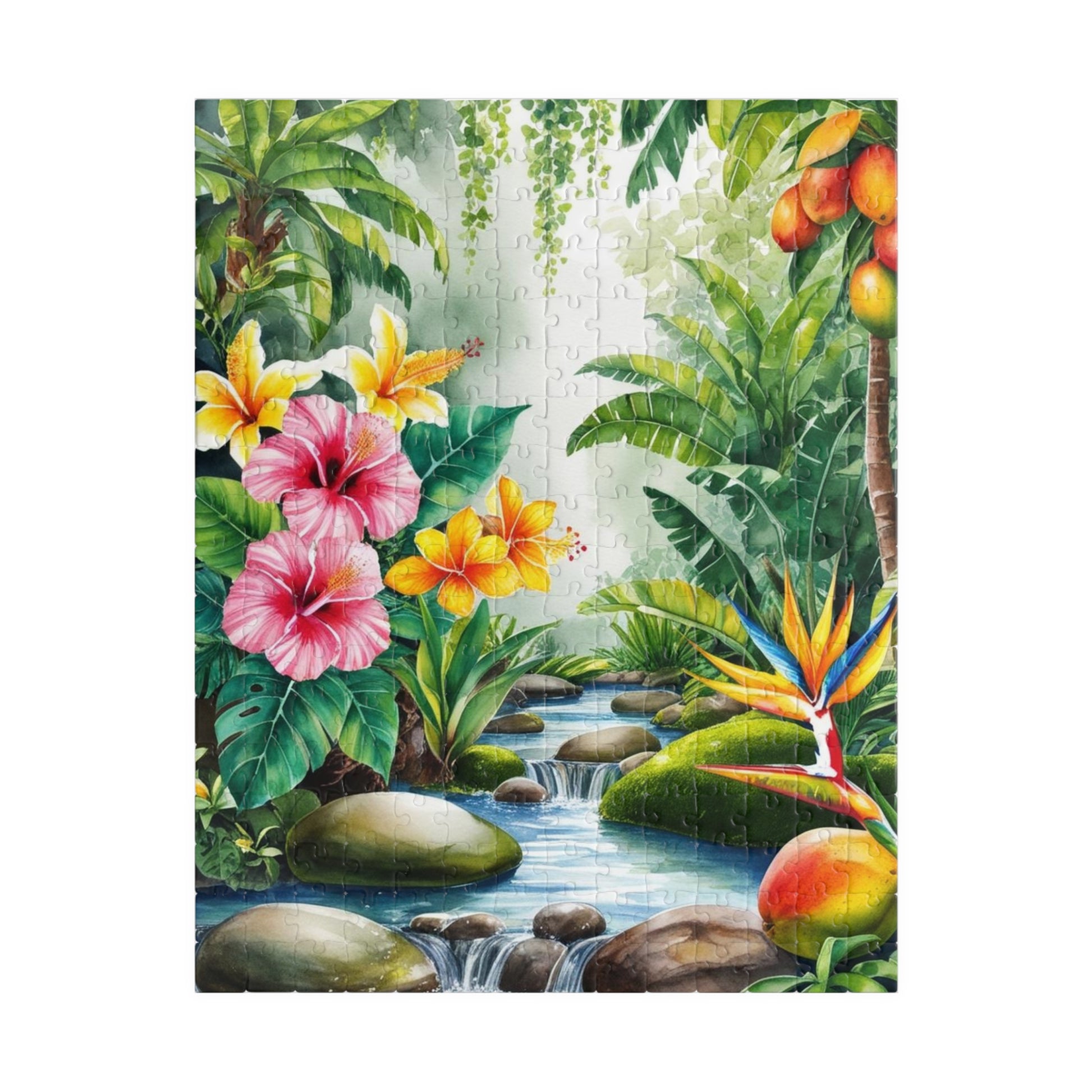 Garden of Eden Puzzle, Biblical Theme, 110, 252, 520, 1014-piece, Flowers Bloom, Streams, Fruit Trees, Faith-Based Gift for Puzzle Lover 252 pcs (Vertical) Puzzle The Puzzle Chest