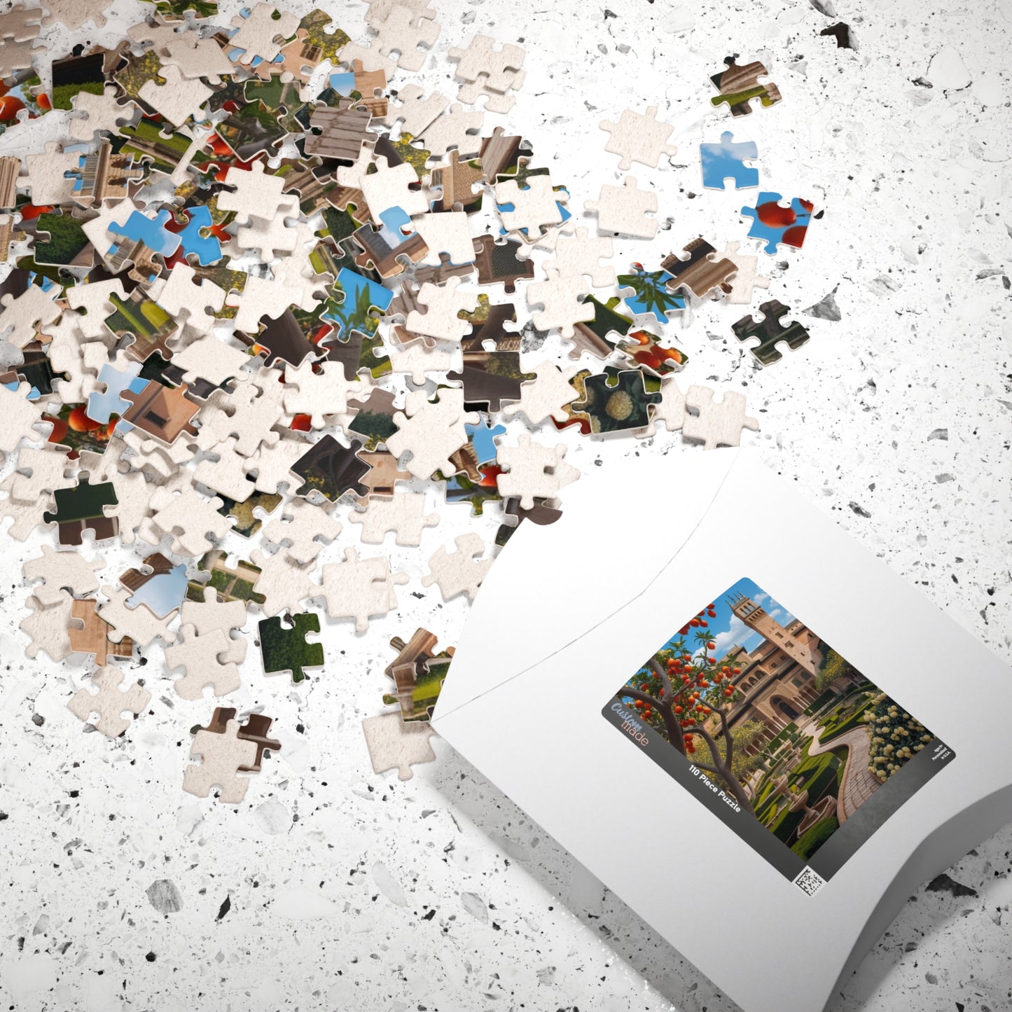 Alhambra Palace Landmark Puzzle, Spanish Architecture Jigsaw Game, Pomegranate Tree Garden, Family Entertainment, Quiet Leisure Activity Puzzle The Puzzle Chest