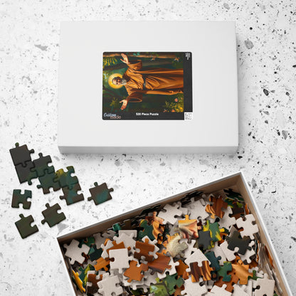 Jigsaw Puzzle, Saint Francis of Assisi in Lush Forest, Religious Home Entertainment, Gifts for Spirituality, Meditation, Family Game Night