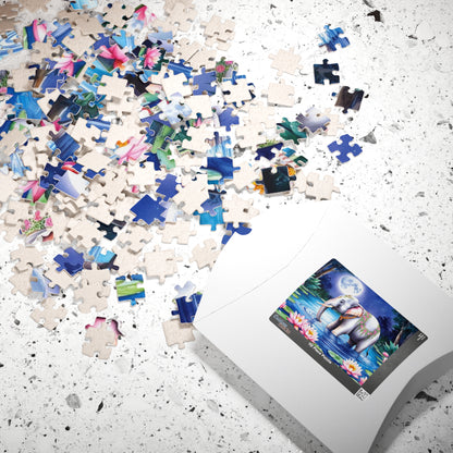 Serene Elephant Puzzle, Jigsaw Game for Puzzle Loving Adults, Mindfulness Gift for Friend, Nature Lover's Fun, Home Entertainment Puzzle The Puzzle Chest