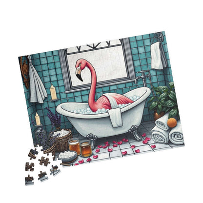 Spa Day Flamingo Puzzle - Charming Holiday Birthday Gift for Friends, Family Bonding Time, Game Night, Puzzle Enthusiasts Puzzle The Puzzle Chest