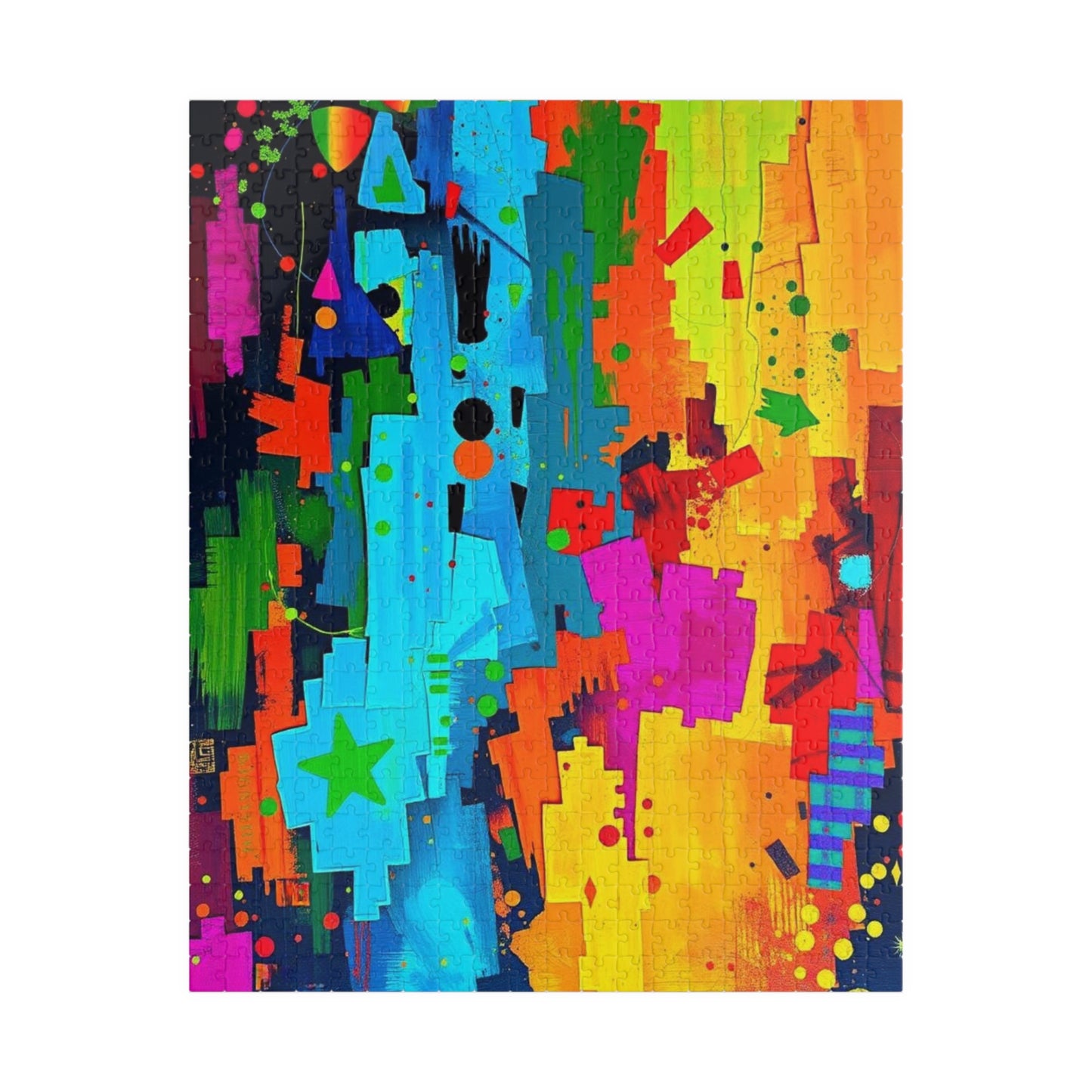 Vibrant Art Abstract Puzzle - Colorful Modern Art Jigsaw Puzzle for Adults 520 pcs (Vertical) Puzzle The Puzzle Chest