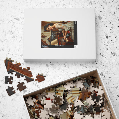 Victorian Woman Art Jigsaw Puzzle (110-1014 Piece), Vintage Drawing Room, Lady Playing Piano in Lace and Pearl Gown, Art Enthusiast Gift Puzzle The Puzzle Chest