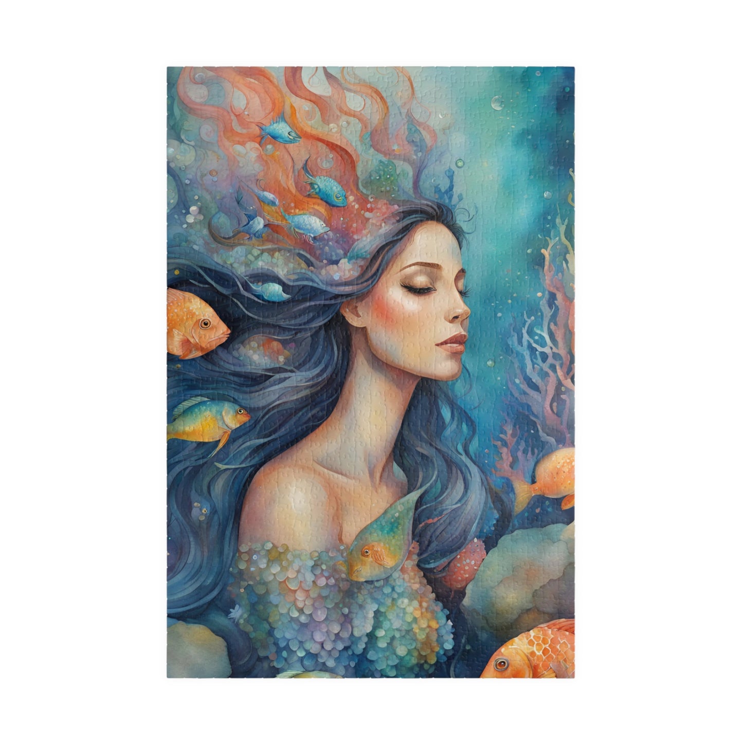 Mermaid Close-Up Jigsaw Puzzle, Serene Underwater Ocean Scene, Mindful Escape, Quiet Leisure Activity, Enthusiast Hobbyist Best Unique Gift