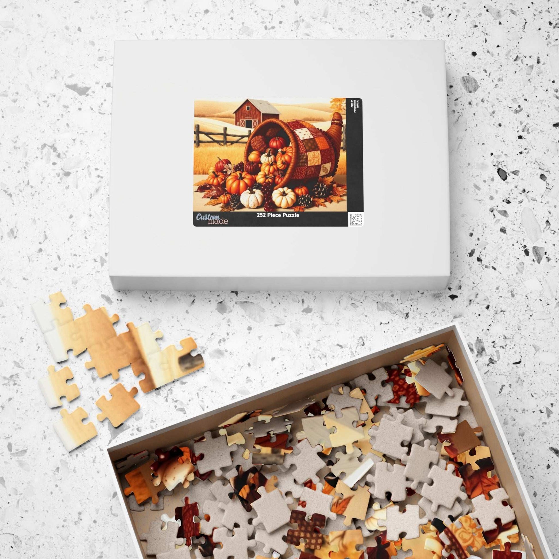Cornucopia Jigsaw Puzzle - Fall Harvest Autumn Pumpkin Jigsaw Game Puzzle The Puzzle Chest