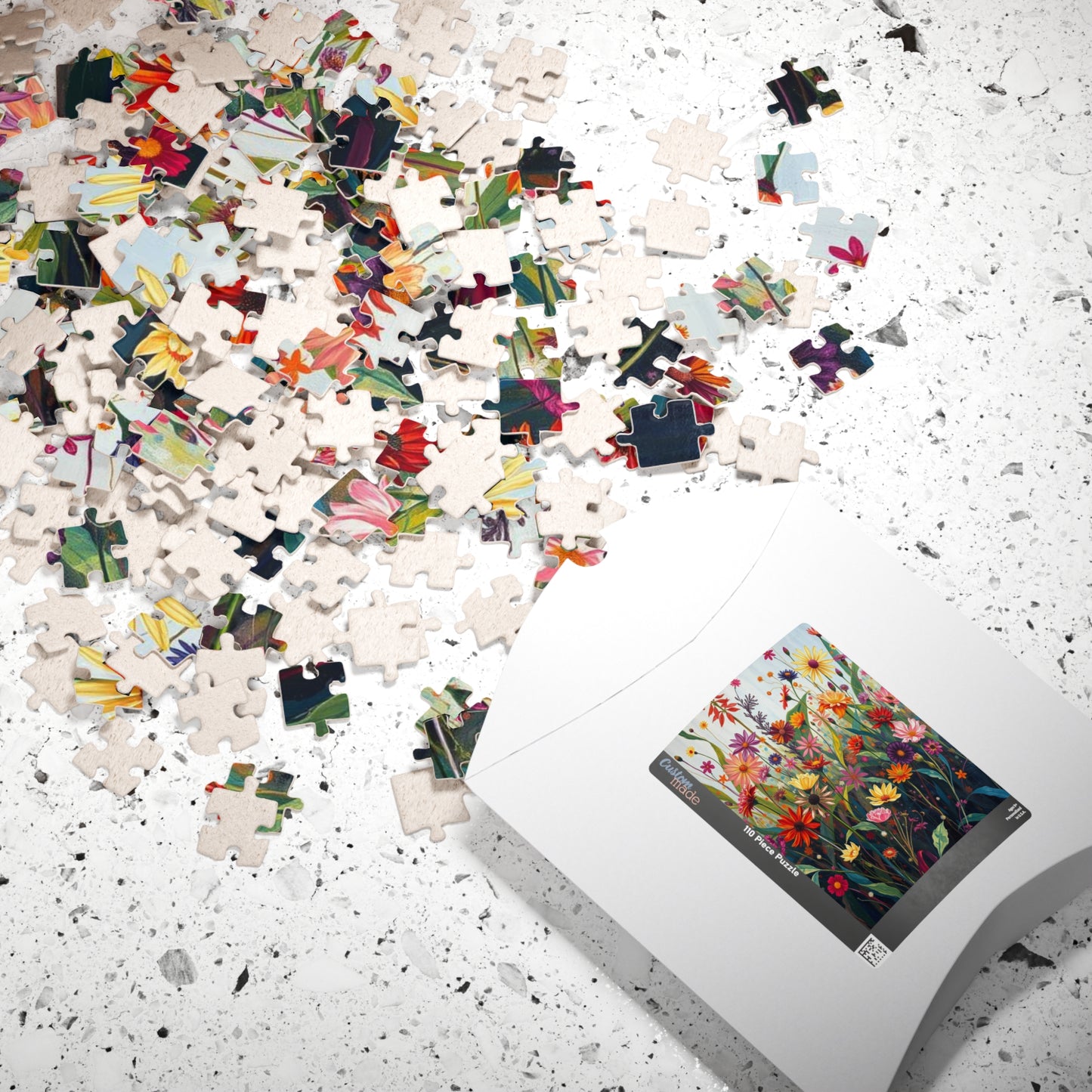 Floral Wildflower Jigsaw Puzzle, Vibrant Garden Scene, Family Activity, Gift for Flower Lover, Home Entertainment Mindfulness Hobby Puzzle The Puzzle Chest