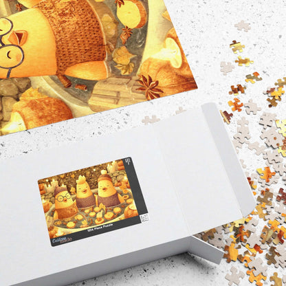 Pumpkin Spice Spa Chickens Puzzle – Cozy Fall Fairy-Tale Jigsaw, Autumn Fun Family Game, Cute Chick Characters Puzzle The Puzzle Chest