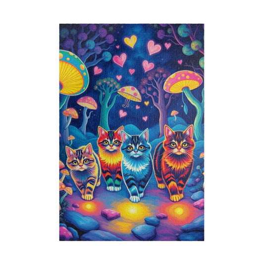 Colorful Cat Puzzle - 110, 252, 520, 1014-Piece, Cat Lover Gift, Family Activity, Cat-Themed Home Decor, Fun Indoor Entertainment