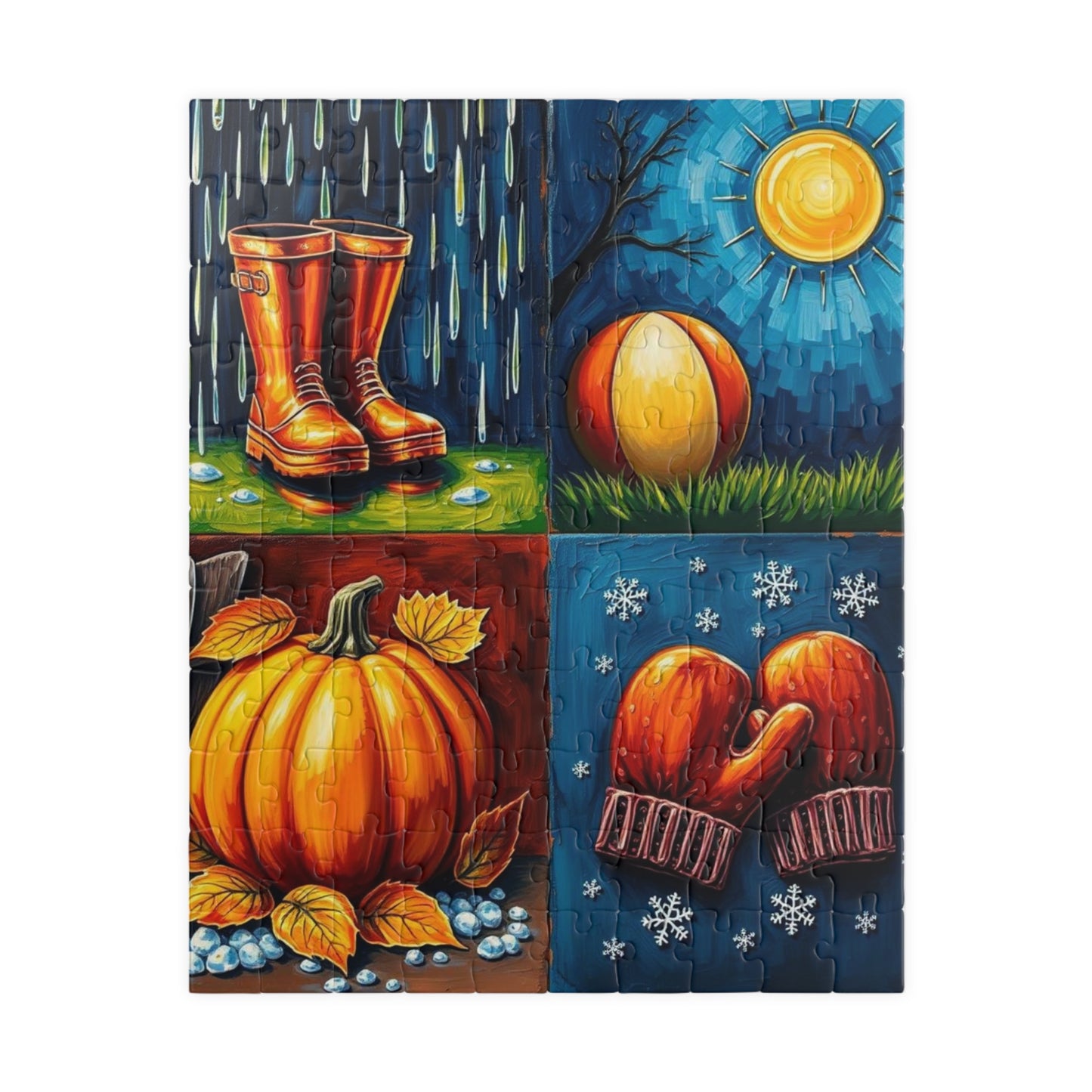 Seasonal Vibes Puzzle Jigsaw Game, Nature-Inspired Themes for All-Year Fun, Perfect for Family Time, Mental Stimulation, or Gifting 110 pcs (Vertical) Puzzle The Puzzle Chest