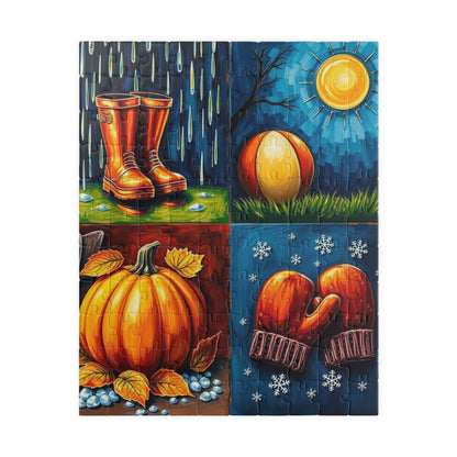 Seasonal Vibes Puzzle Jigsaw Game, Nature-Inspired Themes for All-Year Fun, Perfect for Family Time, Mental Stimulation, or Gifting 110 pcs (Vertical) Puzzle The Puzzle Chest