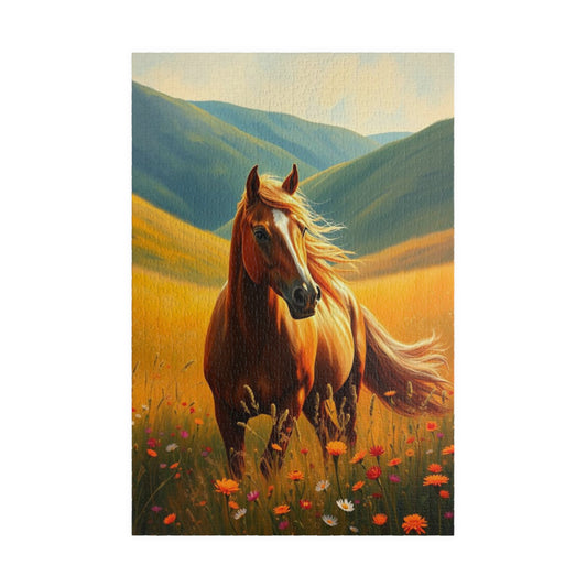 Horse Landscape Puzzle - Jigsaw Gift for Animal Lovers, Home Entertainment, Quiet Time Activity, Family Fun, Mindfulness Game for Friends 1014 pcs (Vertical) Puzzle The Puzzle Chest