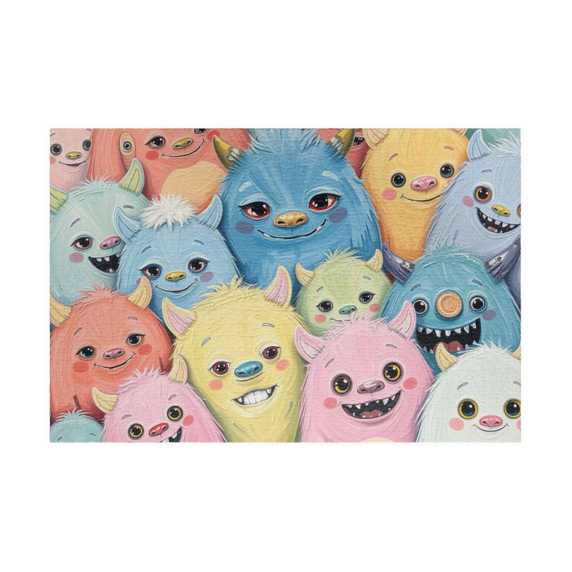 Cute Monster Collage Jigsaw Puzzle, Halloween Puzzle for Adults