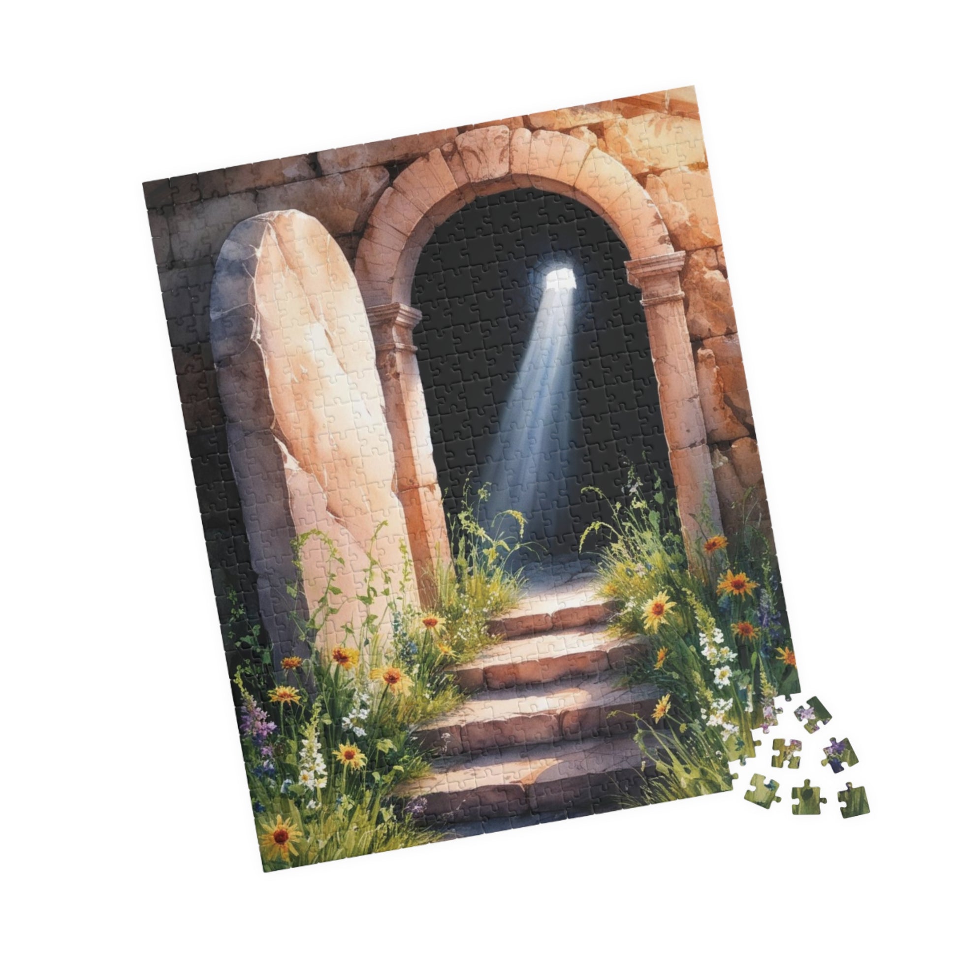 Religious Themed Puzzle, Bible Stone Tomb Puzzle, Christian Puzzle Enthusiasts, Easter Gift, Spiritual Jigsaw, Resurrection Scene Puzzle Puzzle The Puzzle Chest