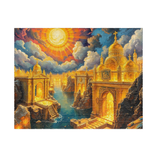 New Jerusalem Jigsaw Puzzle, Shining City of Gold and Crystal, Faith-Based Tabletop Game, Religious Theme, Mindfulness Activity, Giftable