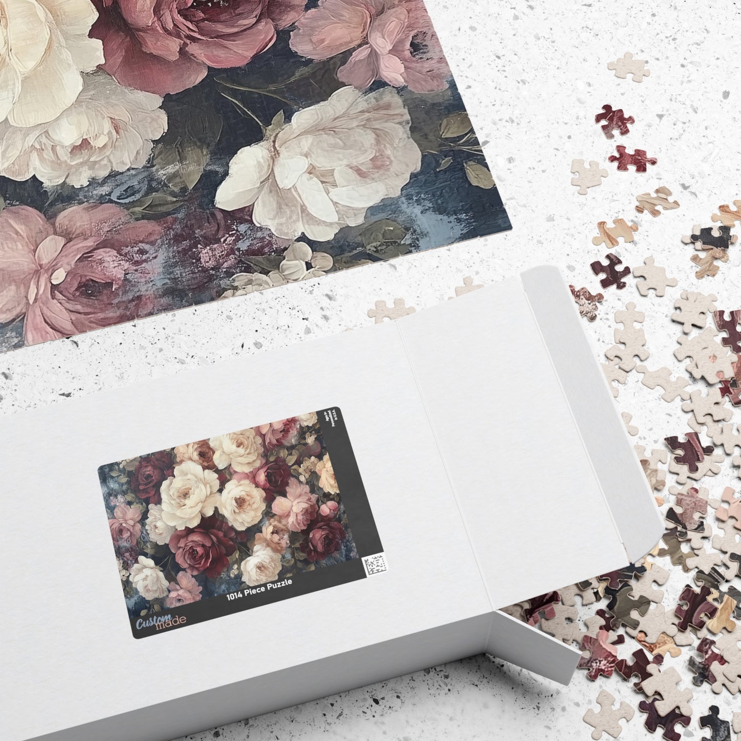 Vintage Rose Bouquet Jigsaw Puzzle — Floral Puzzle (Antique Flower Garden Vibe)