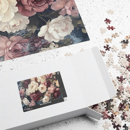 Vintage Rose Bouquet Jigsaw Puzzle — Floral Puzzle (Antique Flower Garden Vibe)