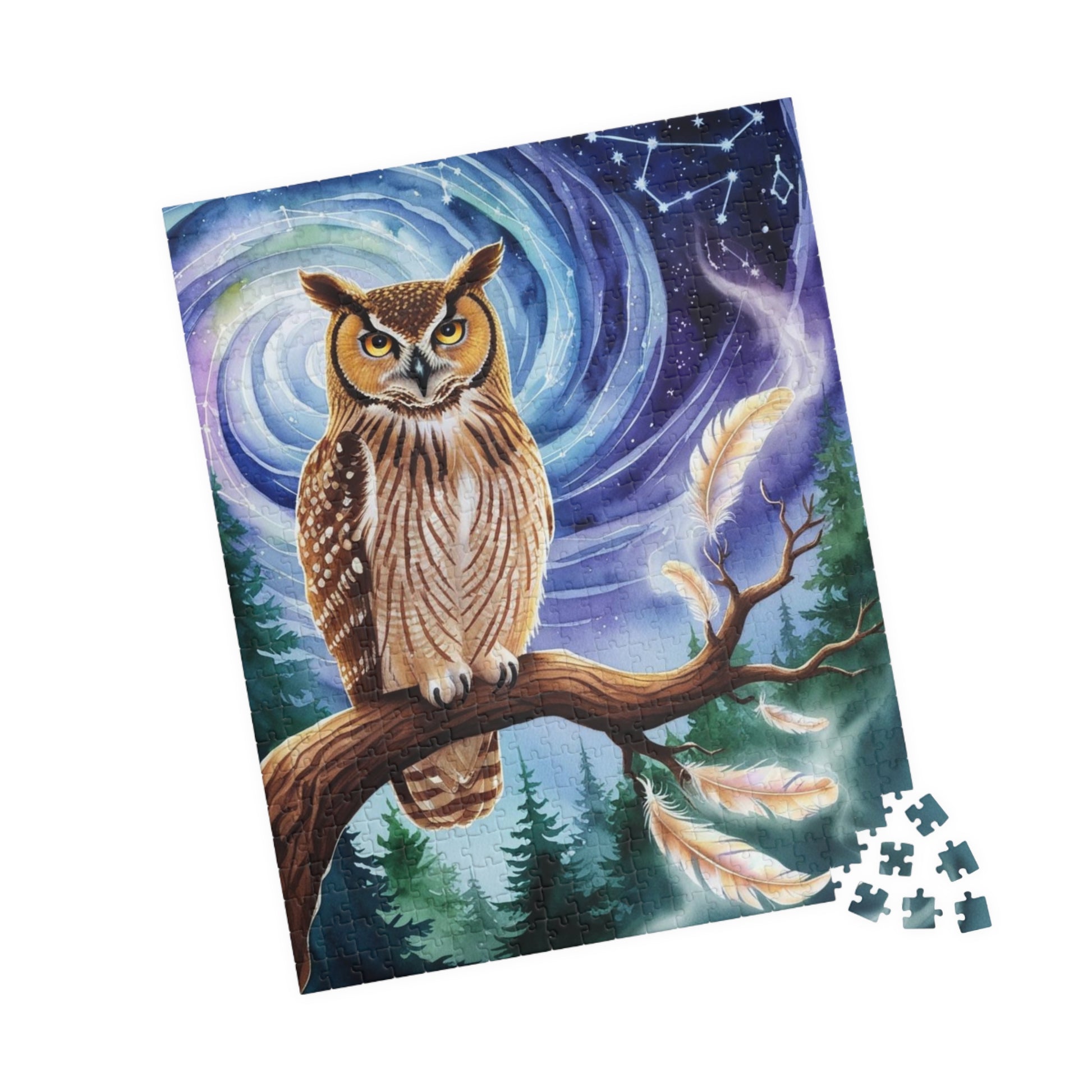 Jigsaw Puzzle, Great Horned Owl Constellation Scene, 110-1014 Pieces, Mystical Forest Nature Gift, Relaxing Hobby, Mindfulness Activity, Puzzle The Puzzle Chest